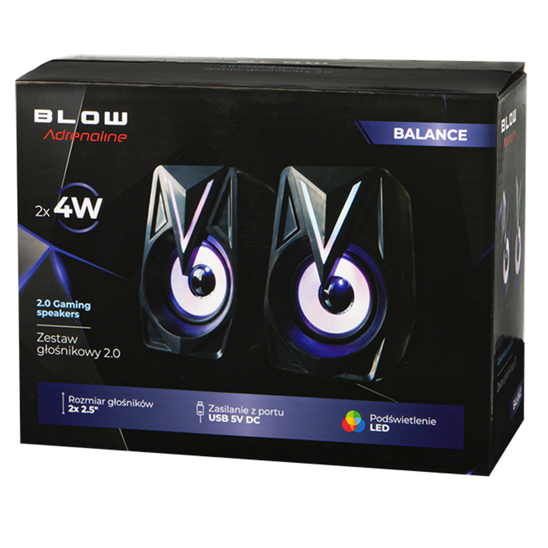 2.0 počítačové reproduktory s LED podsvícením Blow Balance