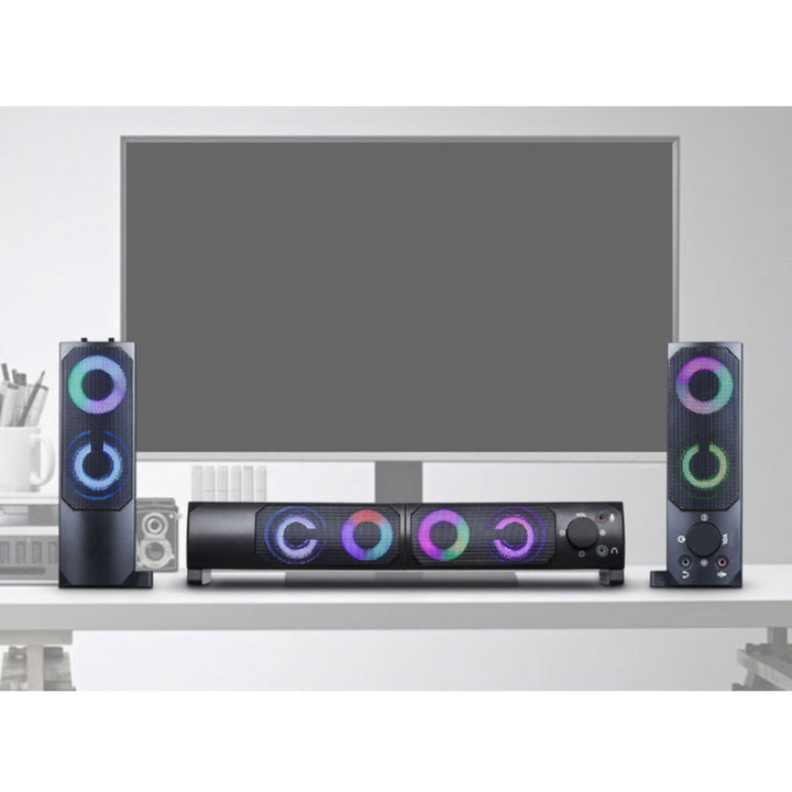 Počítačové reproduktory 2.0 soundbar Blow MS-28 vícebarevné LED RGB podsvícení