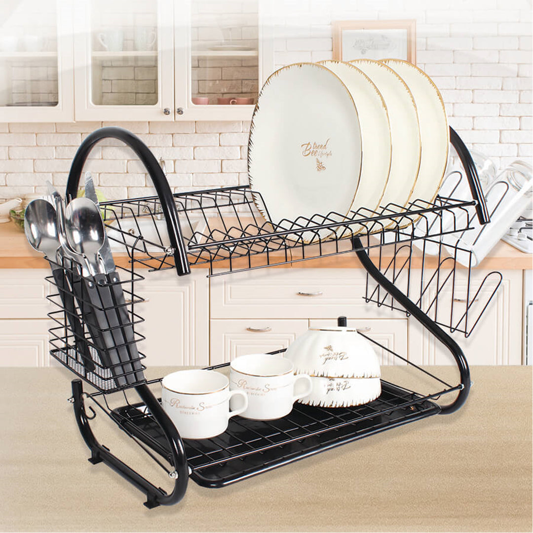 Sušák na nádobí Maestro MR-1025-53-BLACK dvouúrovňový 53 cm široký