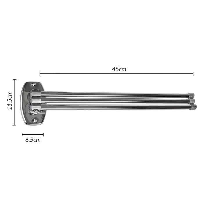Držák ručníků se 3 pohyblivými rameny 45 cm včetně montážní sady