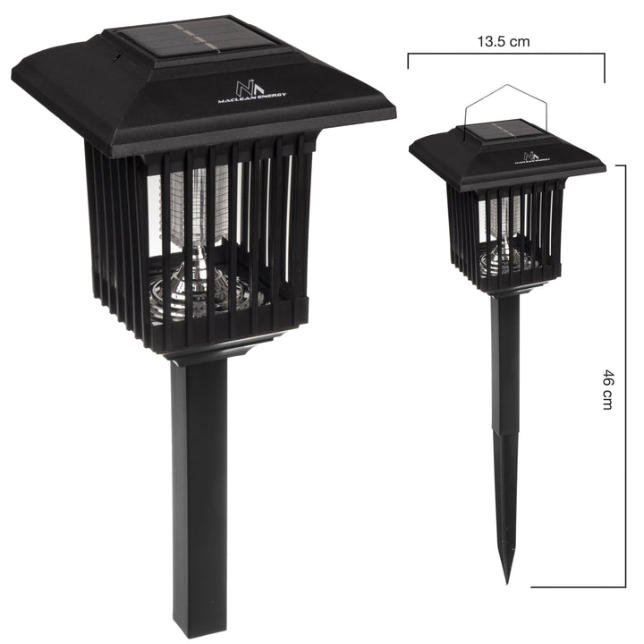 Maclean Solární LED světlo proti hmyzu, IP44, LED/UV, 2*AA Ni-MH 200 mAh baterie, solární 2V DC MCE448