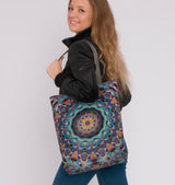Sunny taška přes rameno se zipem dámská shopper 36x40 cm (vejde se do A4) tote bag látková taška s motivem Barcelona