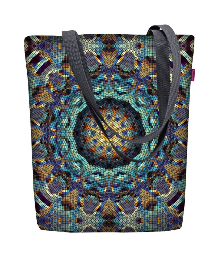Sunny taška přes rameno se zipem dámská shopper 36x40 cm (vejde se do A4) tote bag látková taška s motivem Barcelona