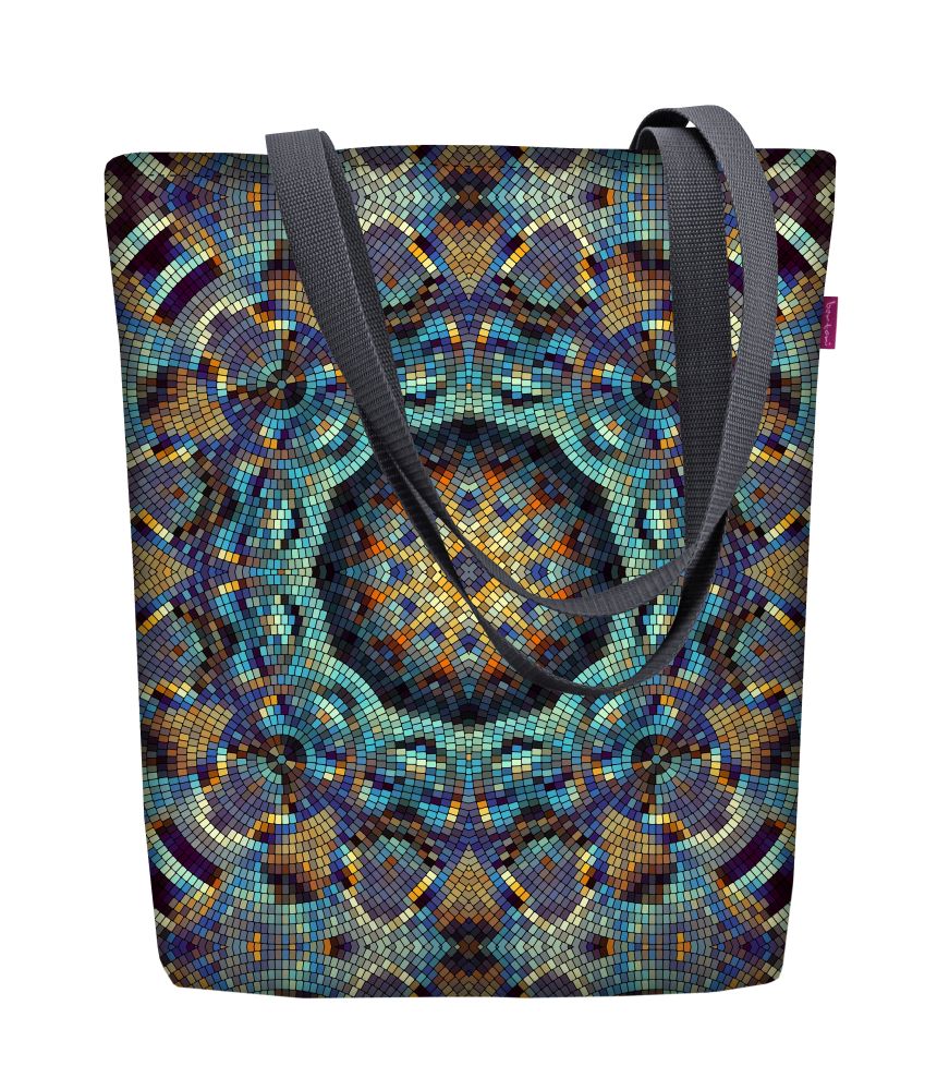 Sunny taška přes rameno se zipem dámská shopper 36x40 cm (vejde se do A4) tote bag látková taška s motivem Barcelona