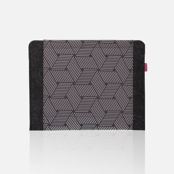 Pouzdro na notebook s úhlopříčkou 15 palců, vyrobené z ekologického filcu, potisk s motivem Cube