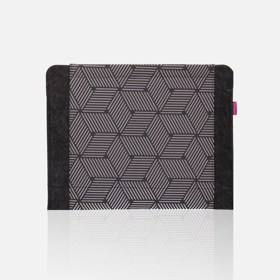 Pouzdro na notebook s úhlopříčkou 15 palců, vyrobené z ekologického filcu, potisk s motivem Cube