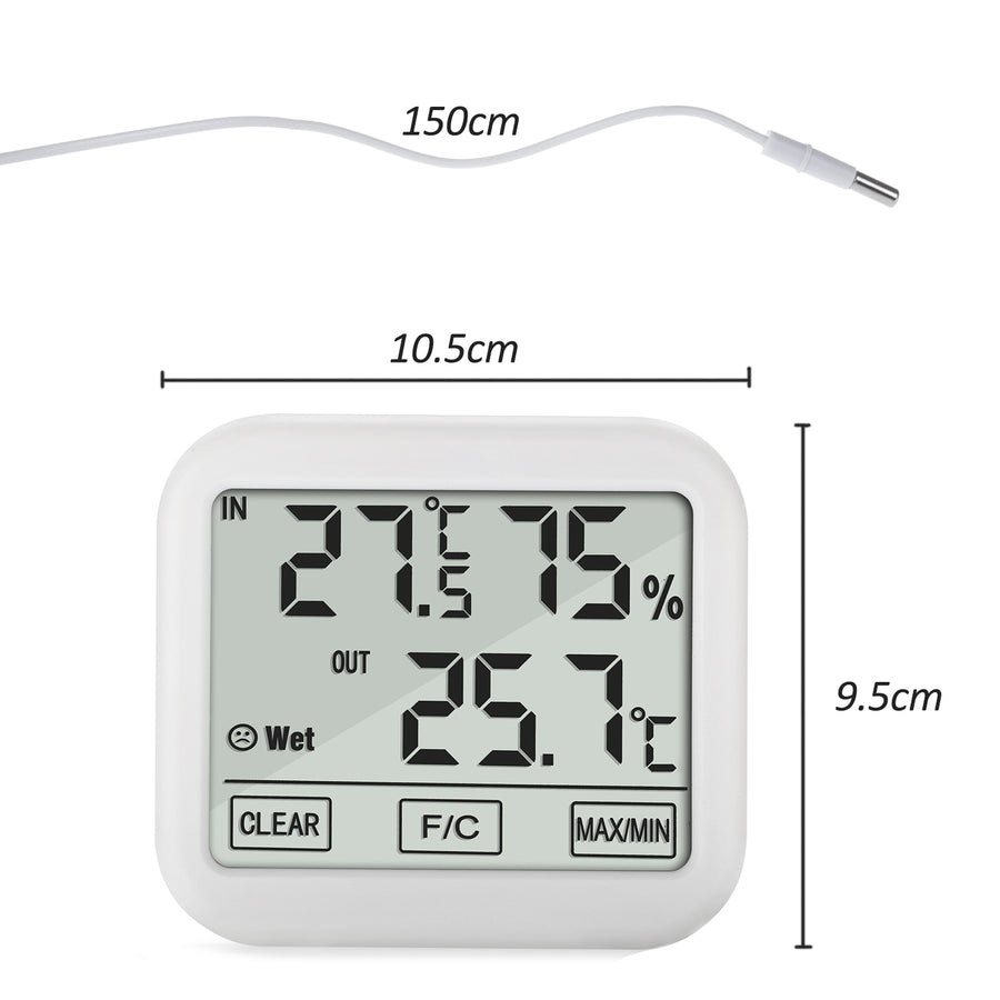 Meteostanice s venkovní sondou, délka kabelu 1,5 m, baterie 2xAA, GreenBlue  GB381