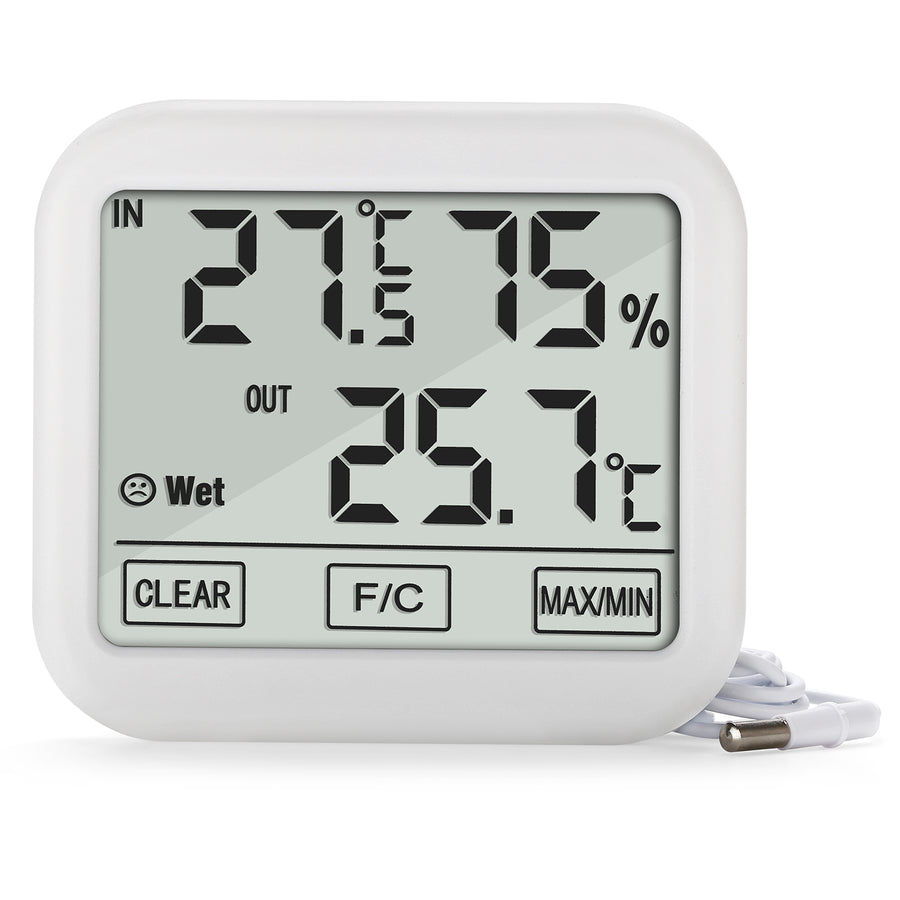 Meteostanice s venkovní sondou, délka kabelu 1,5 m, baterie 2xAA, GreenBlue  GB381