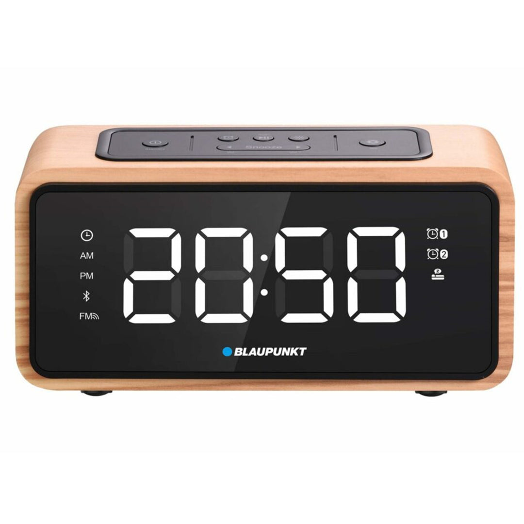 Rádiobudík FM Bluetooth 60 stanic Paměťový LED displej Hodiny s dvojitým budíkem a funkcí Snooze