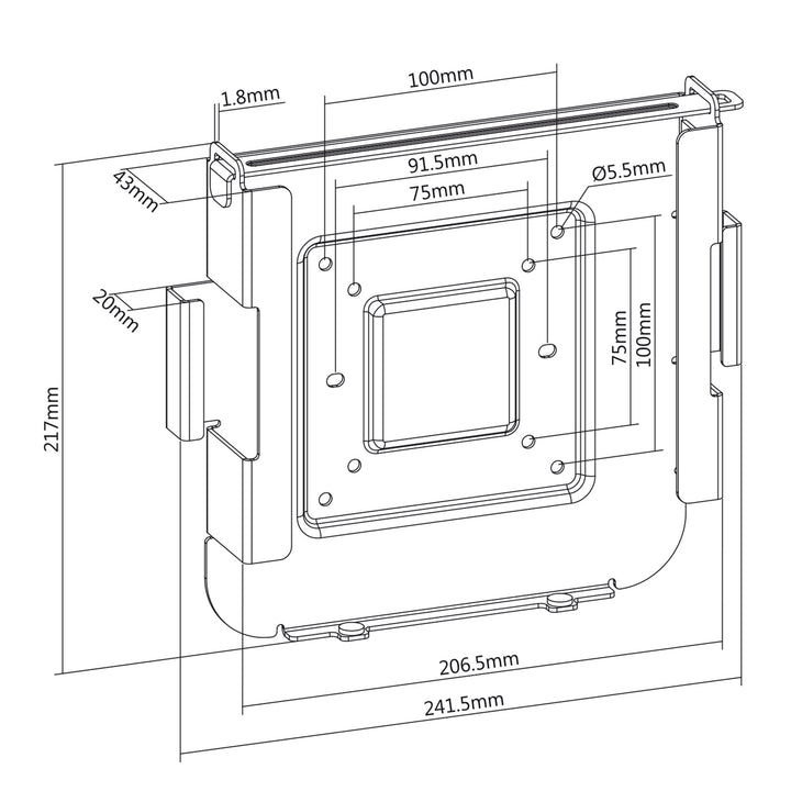 Držák Maclean MAC Mini, VESA 75X75/100X100, pro MAC Mini po roce 2014, MC-473