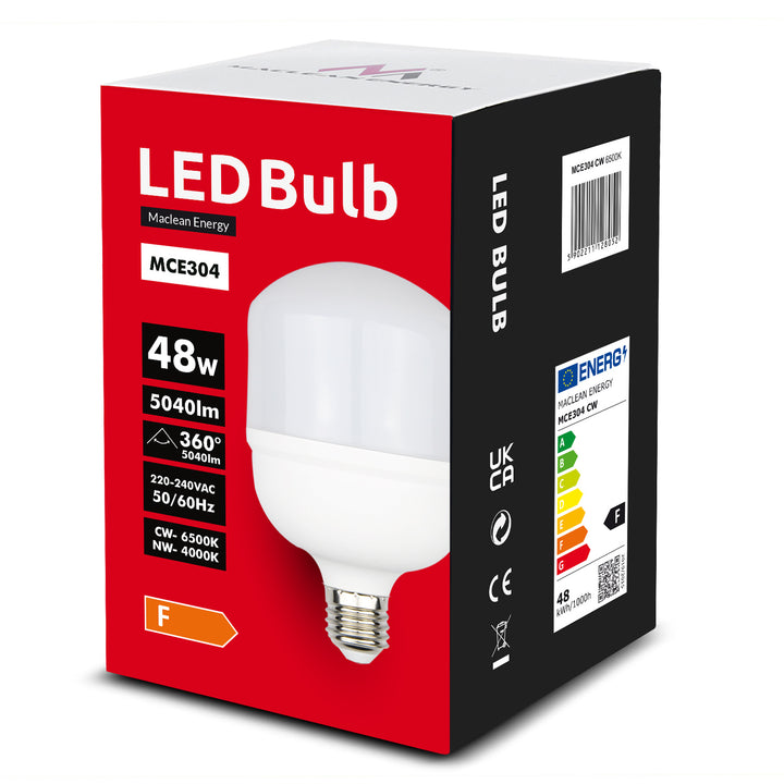 Maclean LED žárovka, E27, 48W, 220-240V AC, studená bílá, 6500K, 5040lm, MCE304 CW