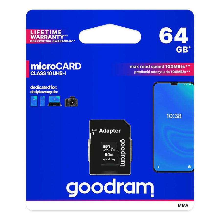 64GB paměťová karta microSD s adaptérem Goodram classpath 10