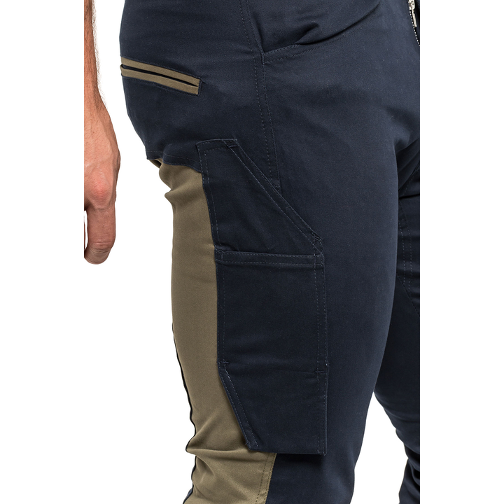 Kalhoty TUBBOS do pasu v tmavě modré/olivové barvě, velikost 56