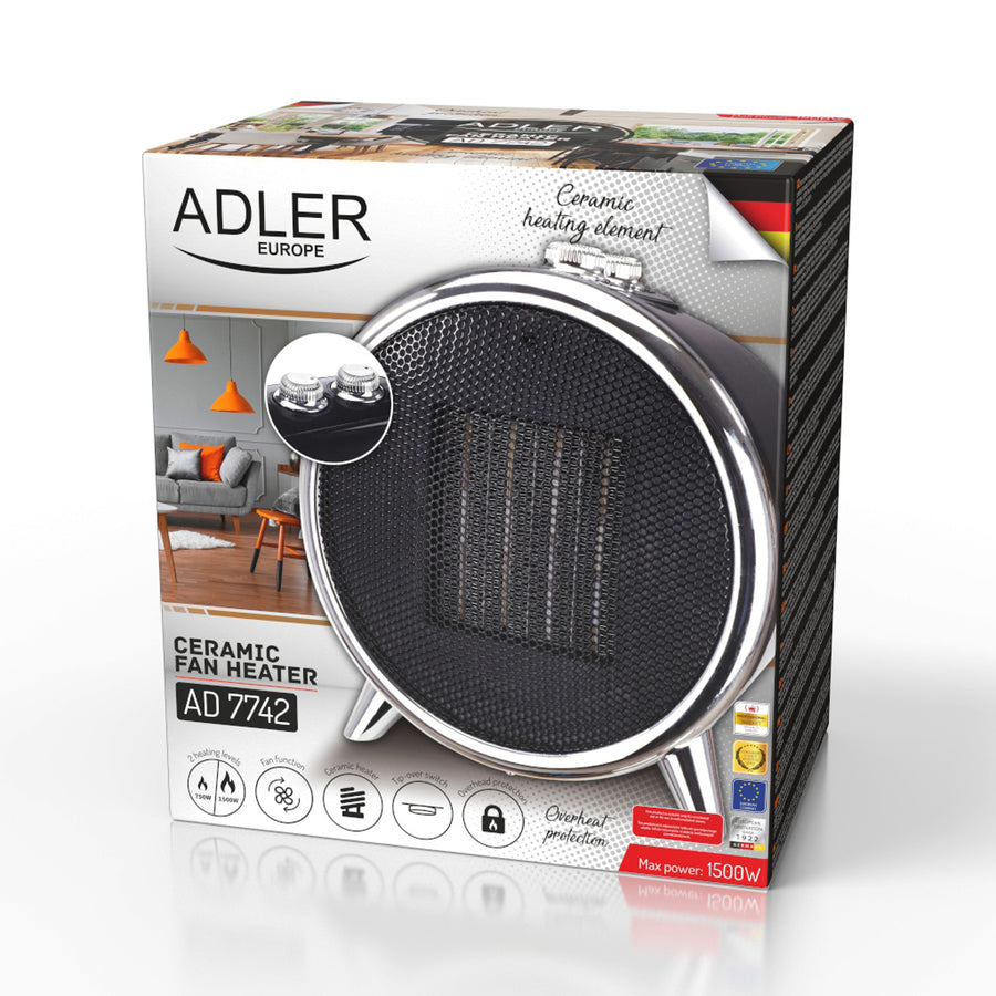 Keramické topné těleso 1500 W s ventilátorem Adler AD 7742