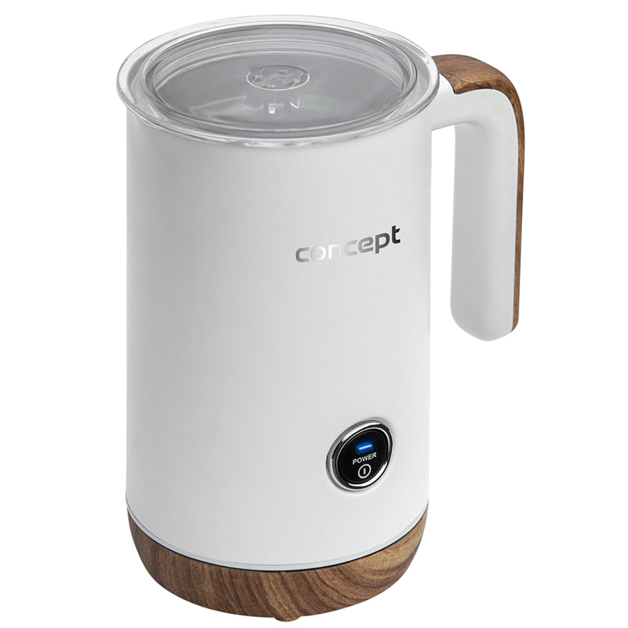 Napěňovač mléka 500 W 3 provozní režimy 2 vyměnitelné metly nerezová ocel bílá