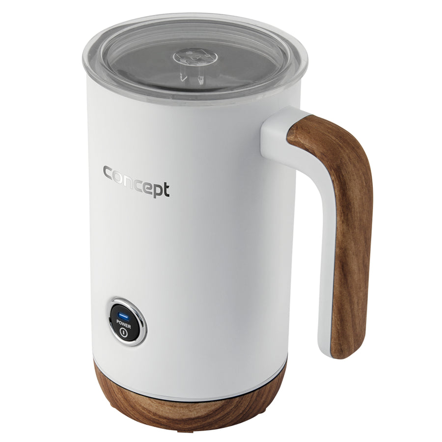 Napěňovač mléka 500 W 3 provozní režimy 2 vyměnitelné metly nerezová ocel bílá