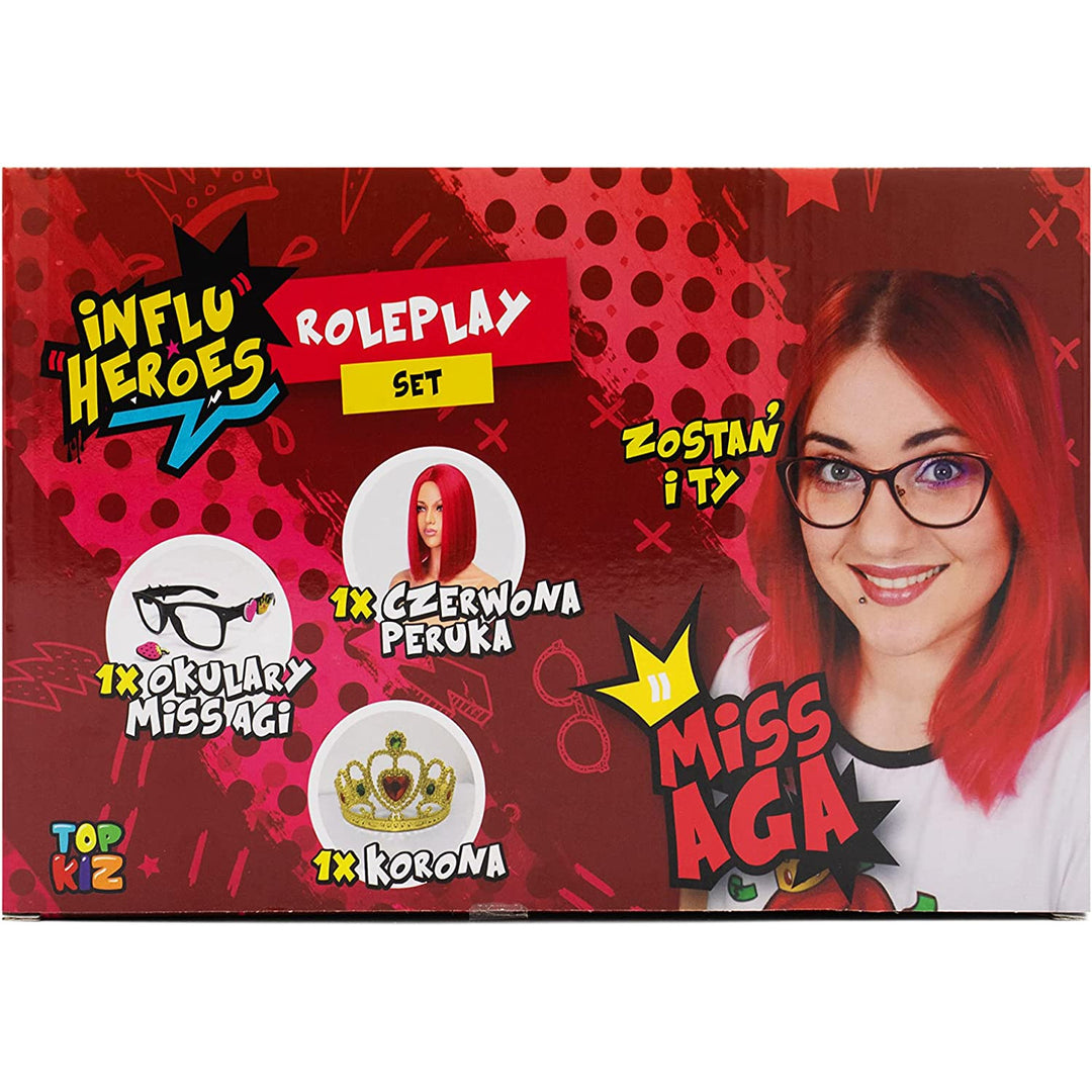 Influ Heroes Miss Aga oblékací sada paruka, korunka, brýle