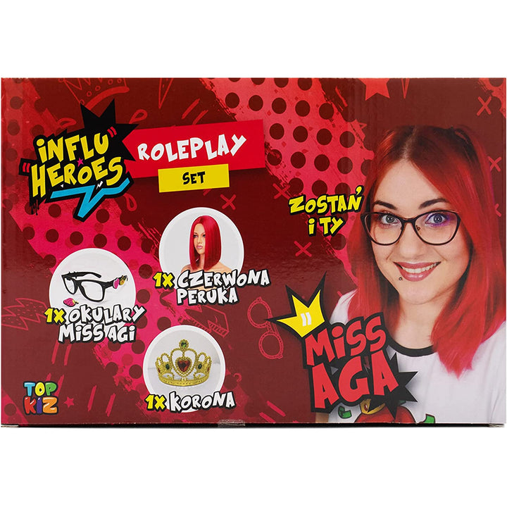 Influ Heroes Miss Aga oblékací sada paruka, korunka, brýle