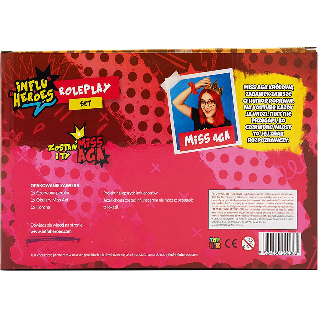 Influ Heroes Miss Aga oblékací sada paruka, korunka, brýle
