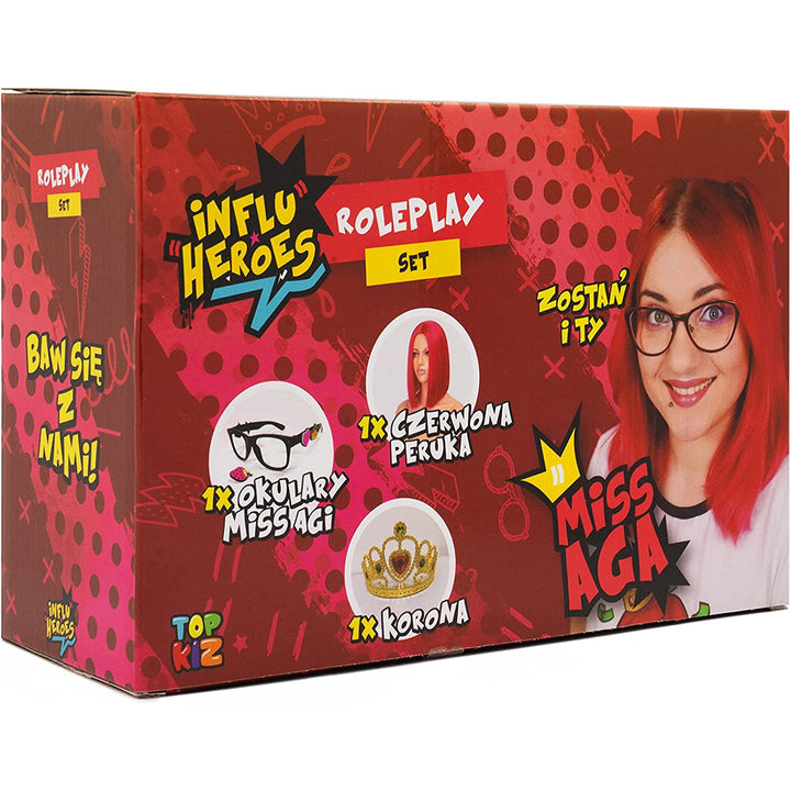 Influ Heroes Miss Aga oblékací sada paruka, korunka, brýle