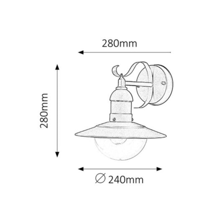 Venkovní zahradní nástěnná lampa OsloE27 60W a.gold IP44