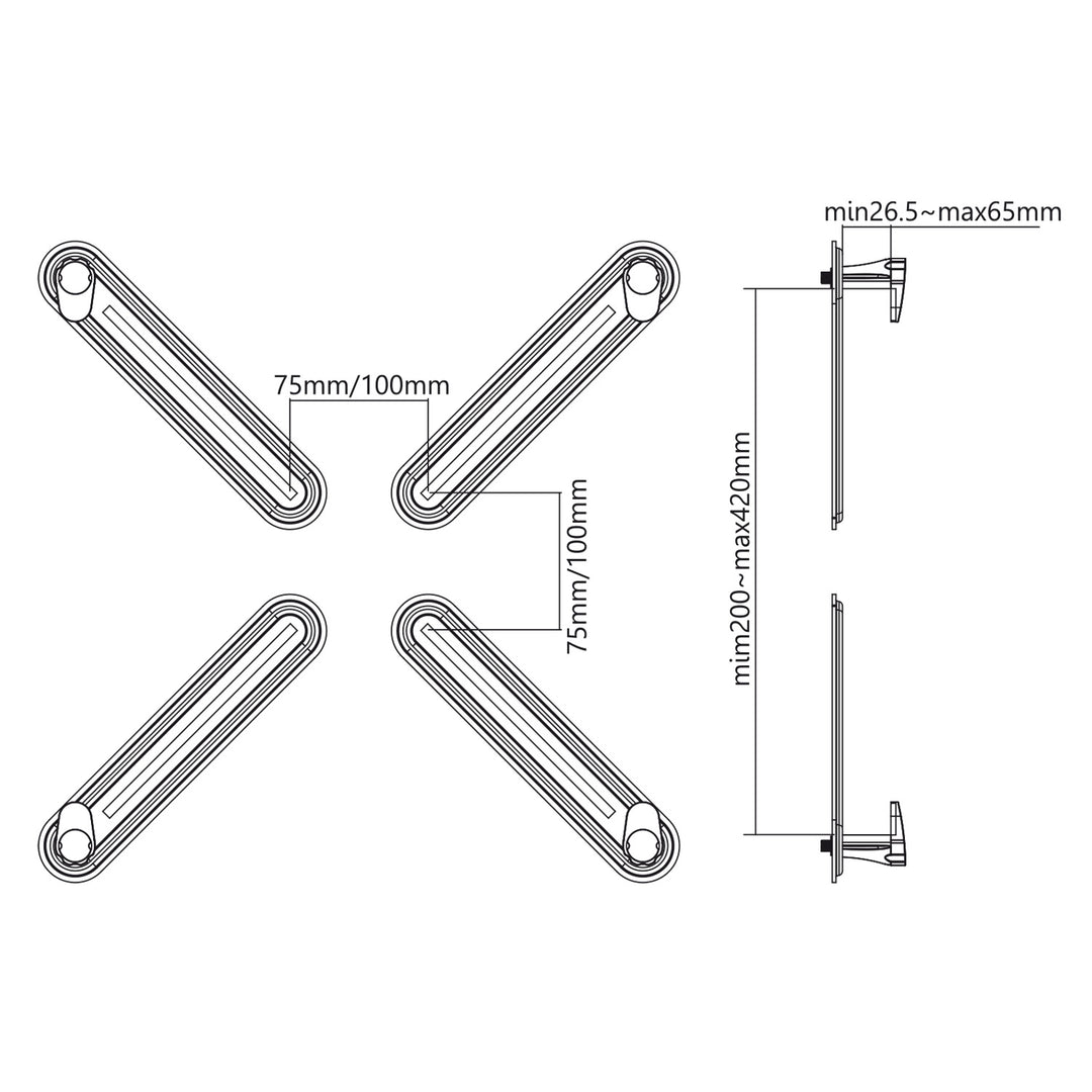 Adaptér pro obrazovky bez standardu VESA Maclean, černý, 13"-27", max. 8 kg, MC-899