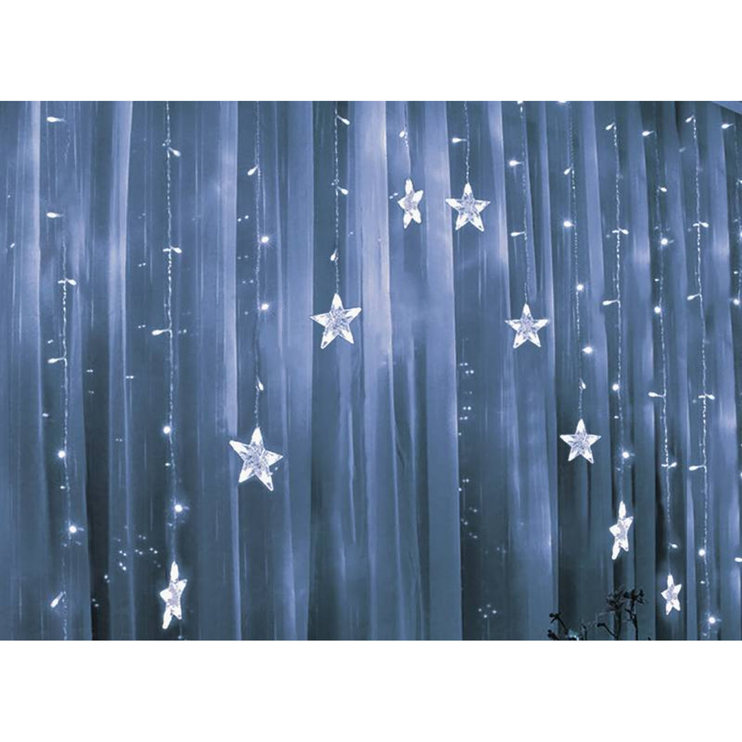 Světelný závěs ML49Z 16 rampouchů 136 LED 3m Hvězdy studená bílá