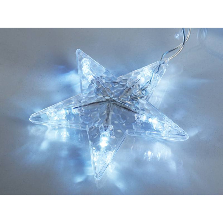 Světelný závěs ML49Z 16 rampouchů 136 LED 3m Hvězdy studená bílá