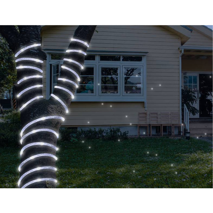 Dekorační šňůra ML54SZ 100 LED 10 m s třpytkami stříbrná studená bílá IP44