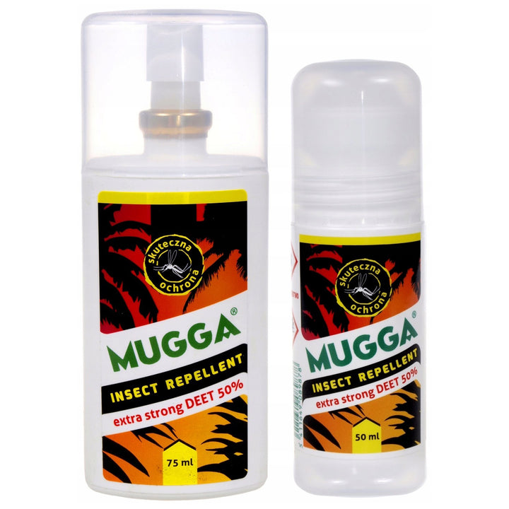 Zestaw Mugga Strong Spray + Roll On 50% Deet Mugga