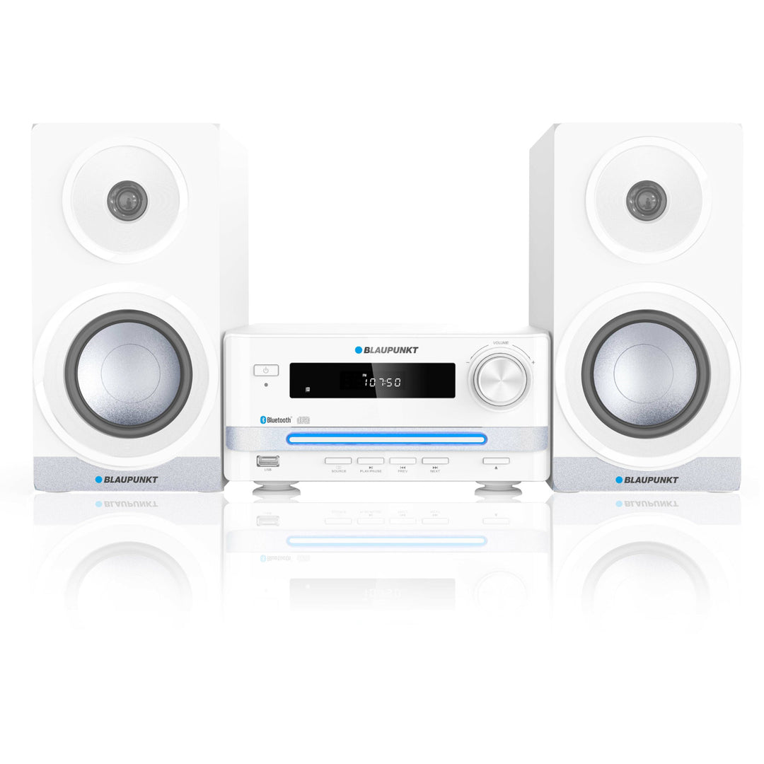 HiFi systém Microsystem Kompaktní systém s Bluetooth a CD/USB přehrávačem Rádio RMS: 15 W (2 x 7,5 W) LED displej AUX Ekvalizér Hodiny Dálkové ovládání