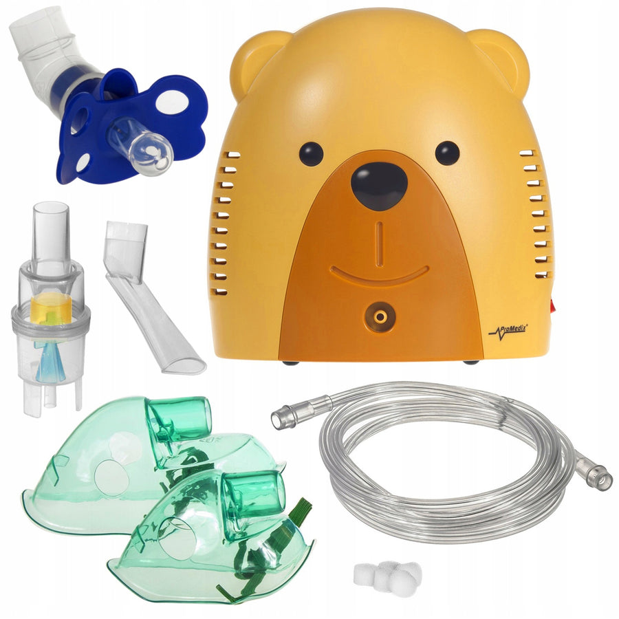 Dětský inhalátor Promedix PR-811 medvídek, sada masky, filtry + dudlík