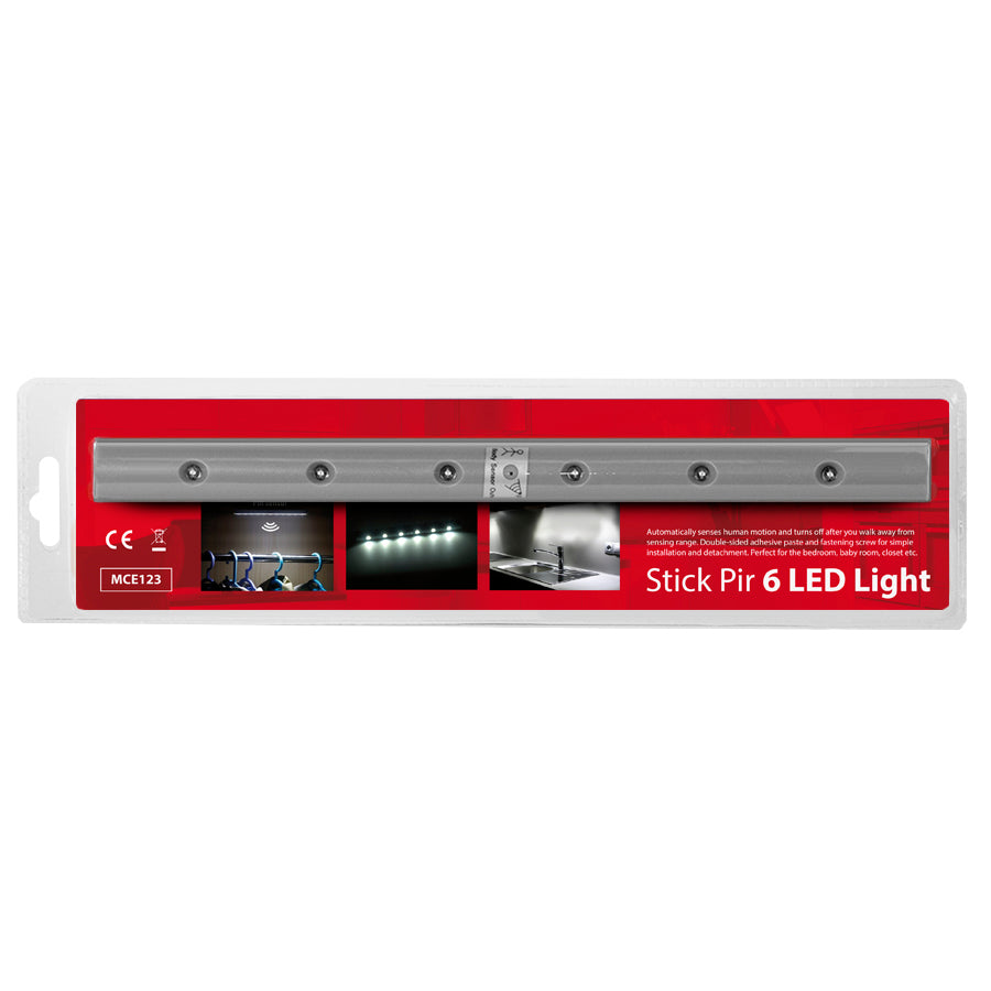 2x Maclean 6 led lampa s detektorem pohybu + baterie AAA
