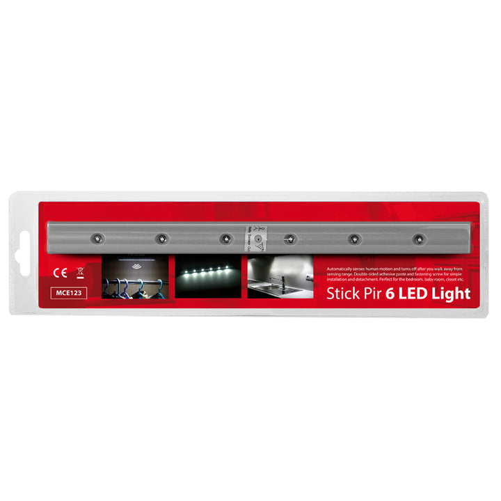 2x Maclean 6 led lampa s detektorem pohybu + baterie AAA