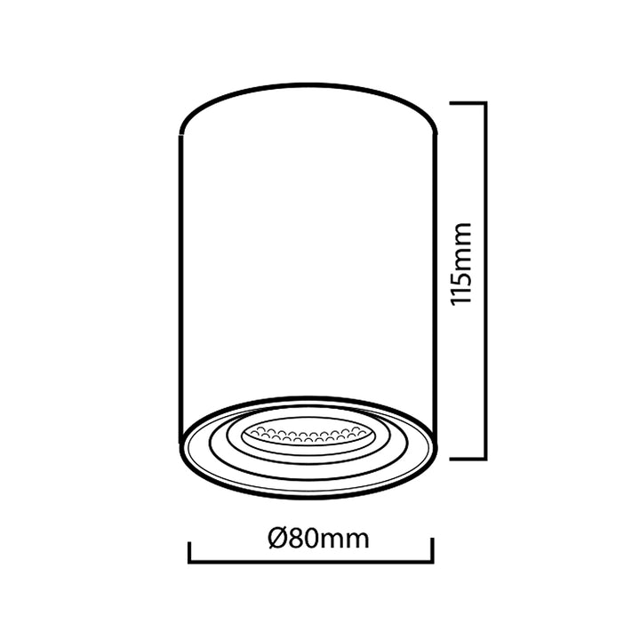 Maclean Round Plafond Black MCE422 B + LED žárovka GU10 5W 4000K