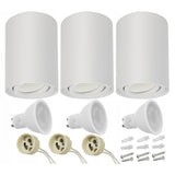 3x Maclean Round Plafond White MCE422 + 3x LED žárovka GU10 5W 4000K