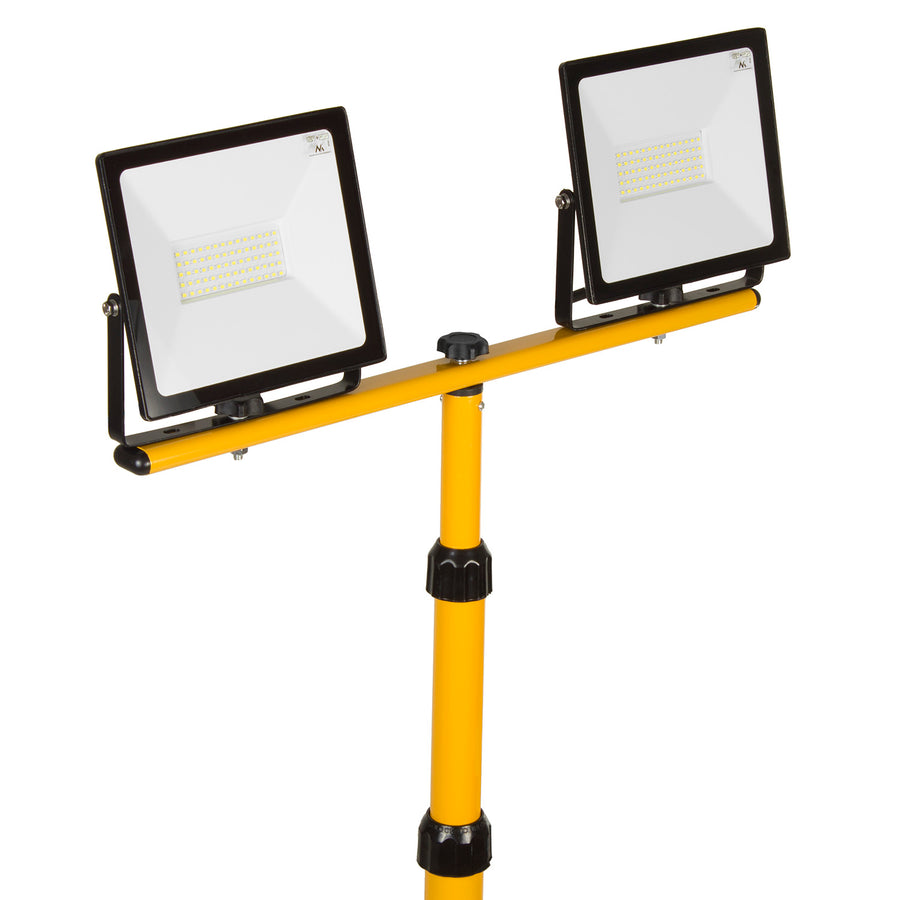Dvojité halogenové bílé neutrální svítidlo 4000 lm 50 W + stativ + 5 m kabel