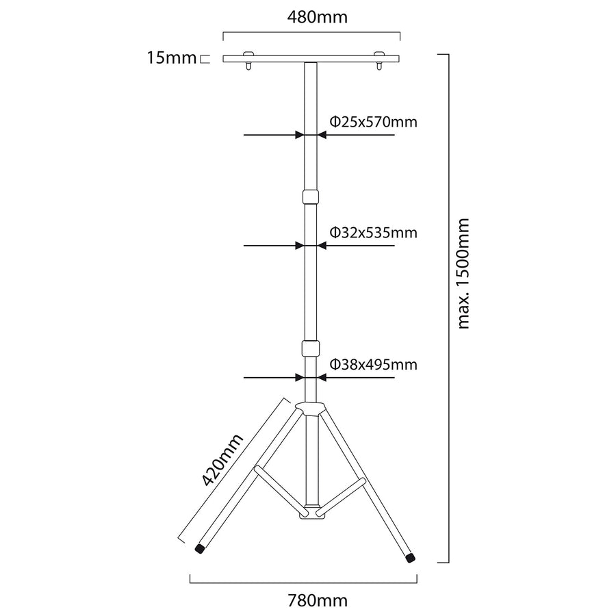 Dvojité halogenové bílé neutrální svítidlo 4000 lm 50 W + stativ + 5 m kabel