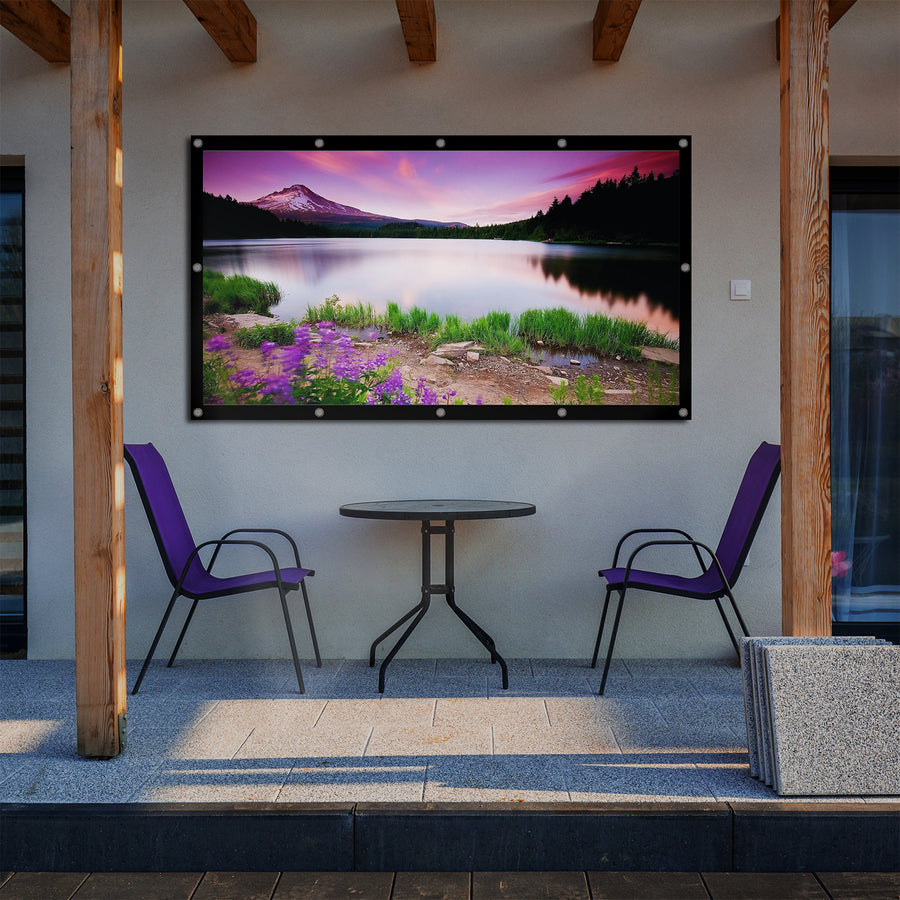 Projekční plátno Maclean, 84", 177x99cm, 25mm okraj 16:9, napínací háčky, MC-980