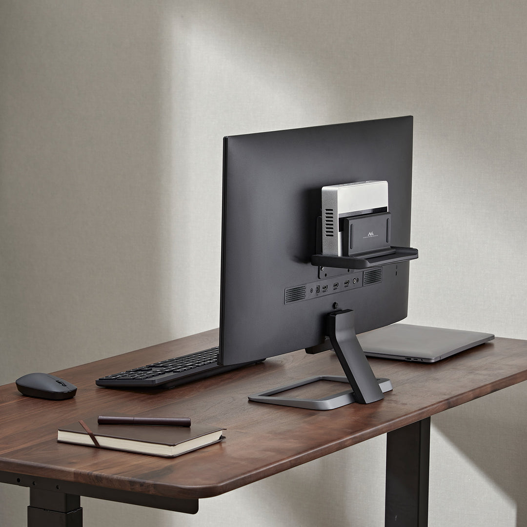 Maclean Thin Client / Mini PC Terminal Holder, černý, vhodný pro držáky VESA, volně stojící, MC-454