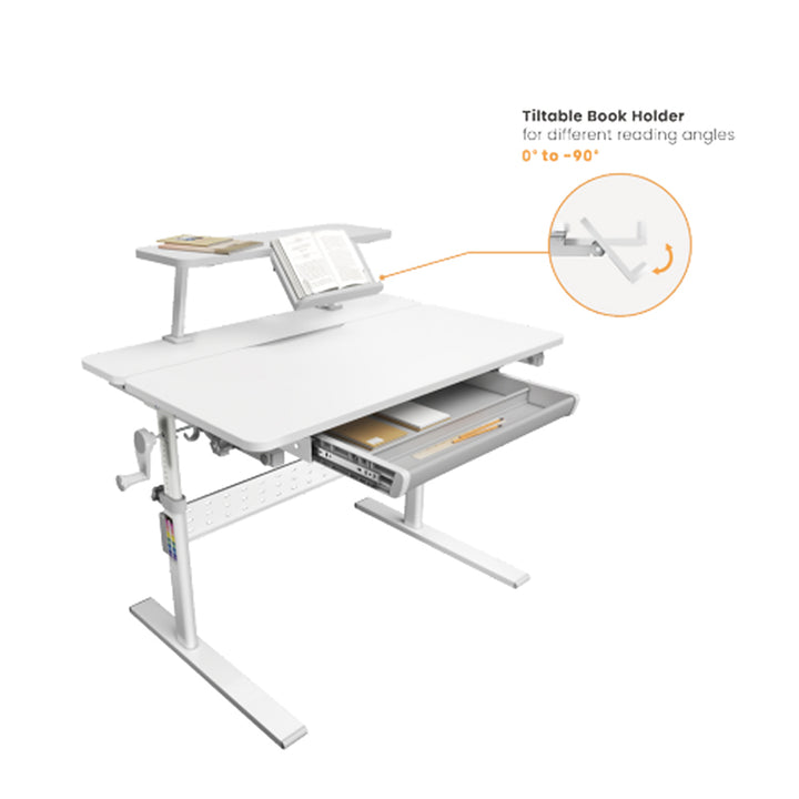 Dětský stůl Ergo Office, výškově nastavitelný, šedý, max. 40 kg, 900x600 mm, ER-483