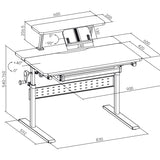 Dětský stůl Ergo Office, výškově nastavitelný, šedý, max. 40 kg, 900x600 mm, ER-483