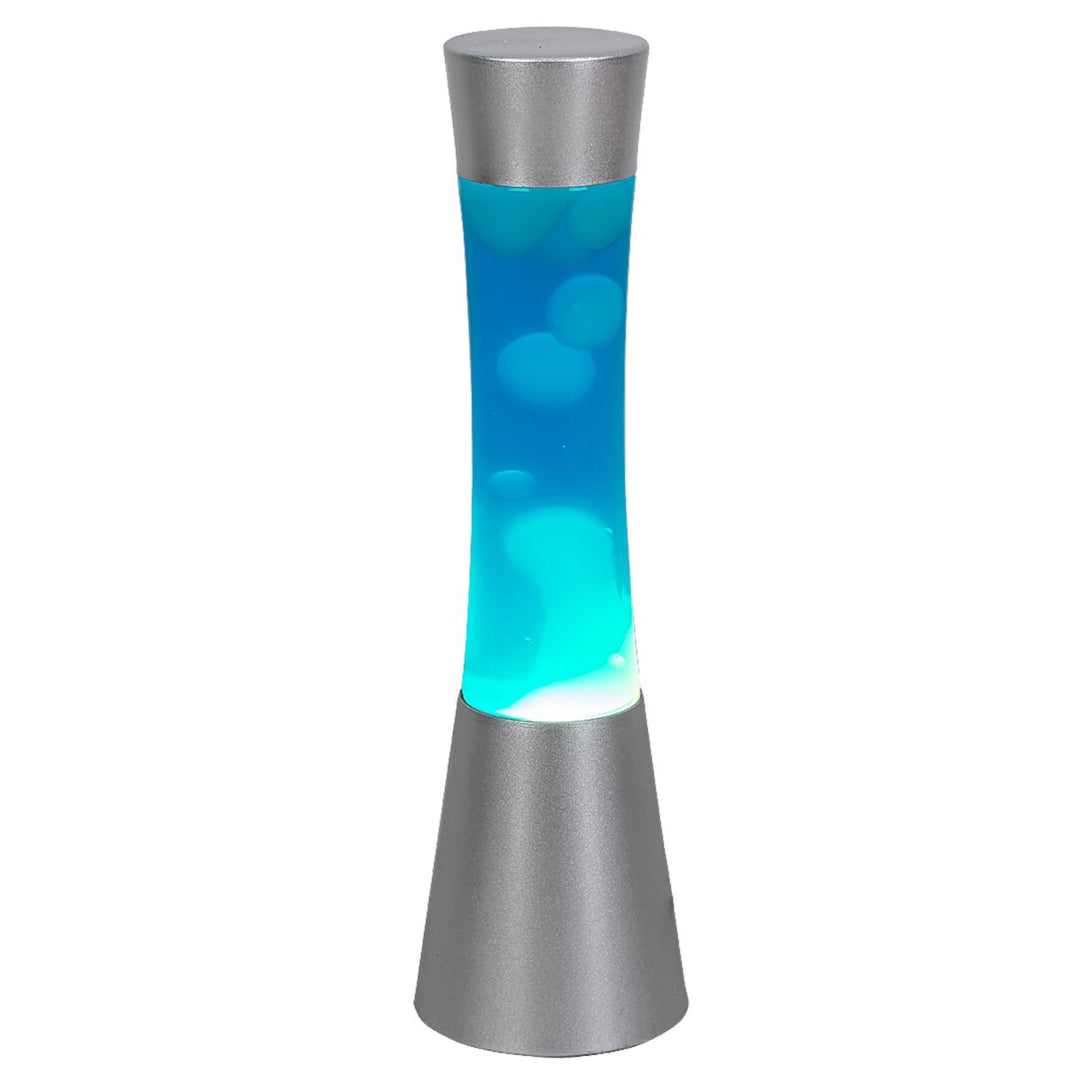 Minka,lavalamp Gy6.35 20W, 39,5 cm stříbrná modrá - dekorativní lampa