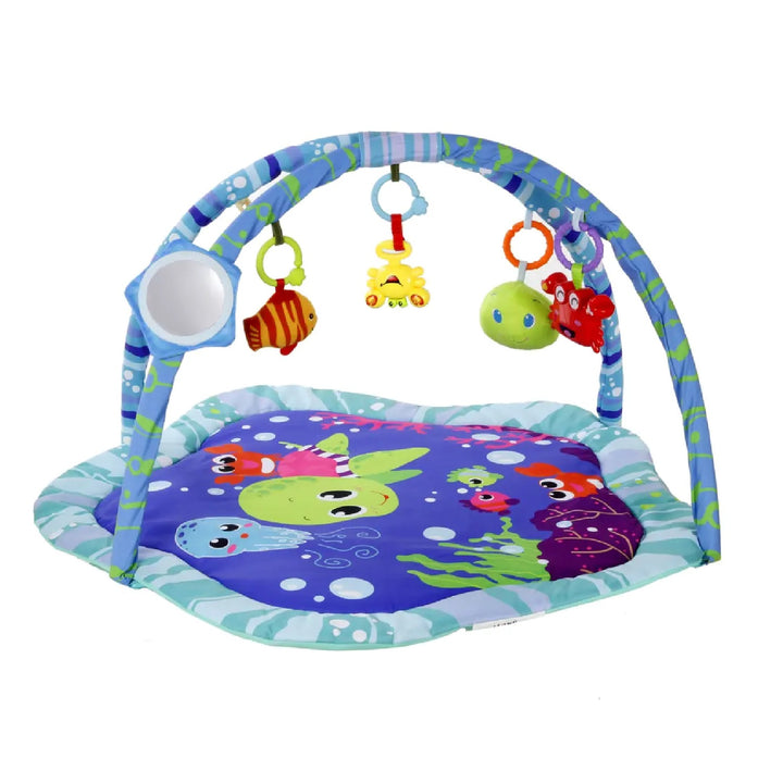 Vzdělávací plyšová podložka Sofr Safe Baby Kids Toy Turtle Fish Crab Mirror