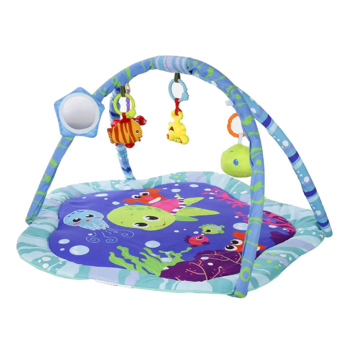 Vzdělávací plyšová podložka Sofr Safe Baby Kids Toy Turtle Fish Crab Mirror