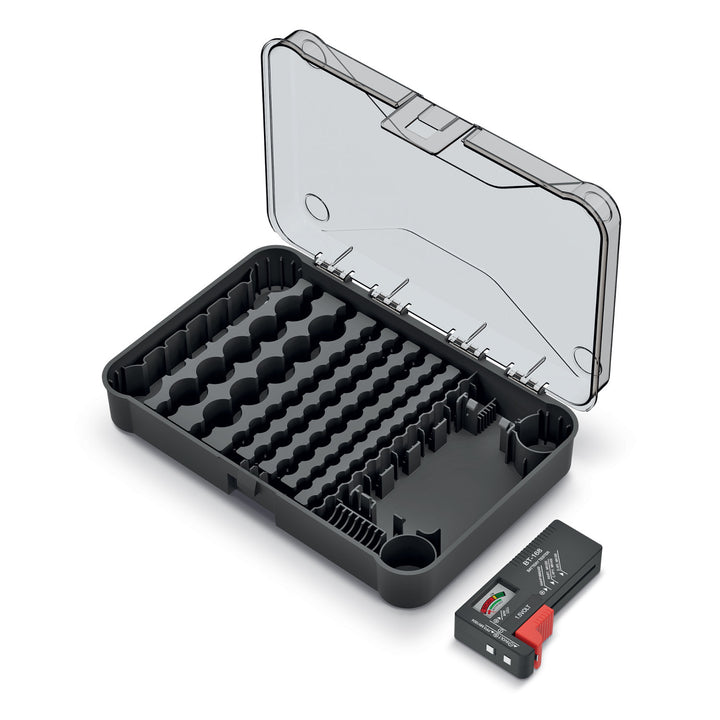 Organizér baterií s odnímatelným testerem baterií Kistenberg Battery Box KBBT