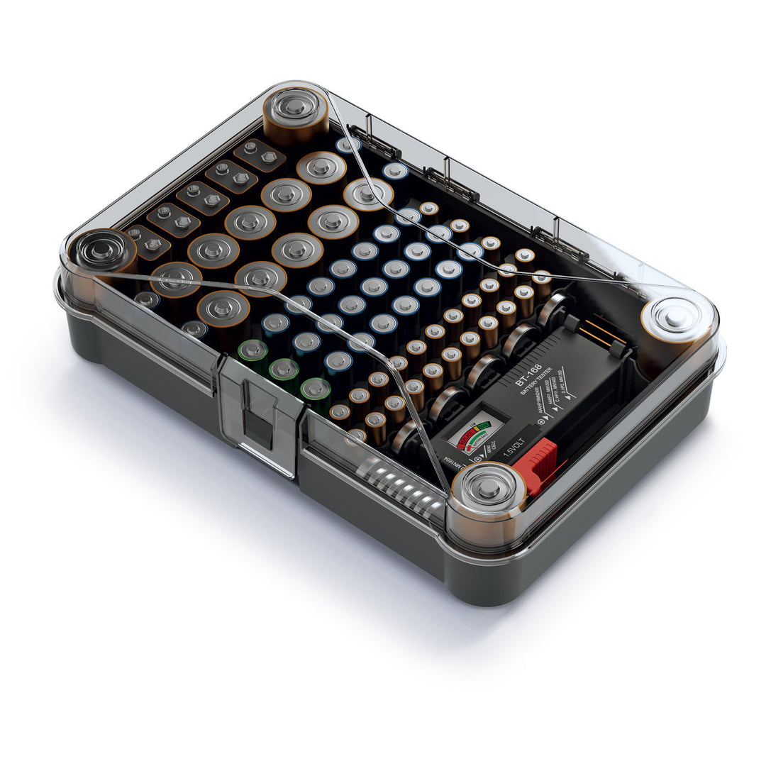 Organizér baterií s odnímatelným testerem baterií Kistenberg Battery Box KBBT