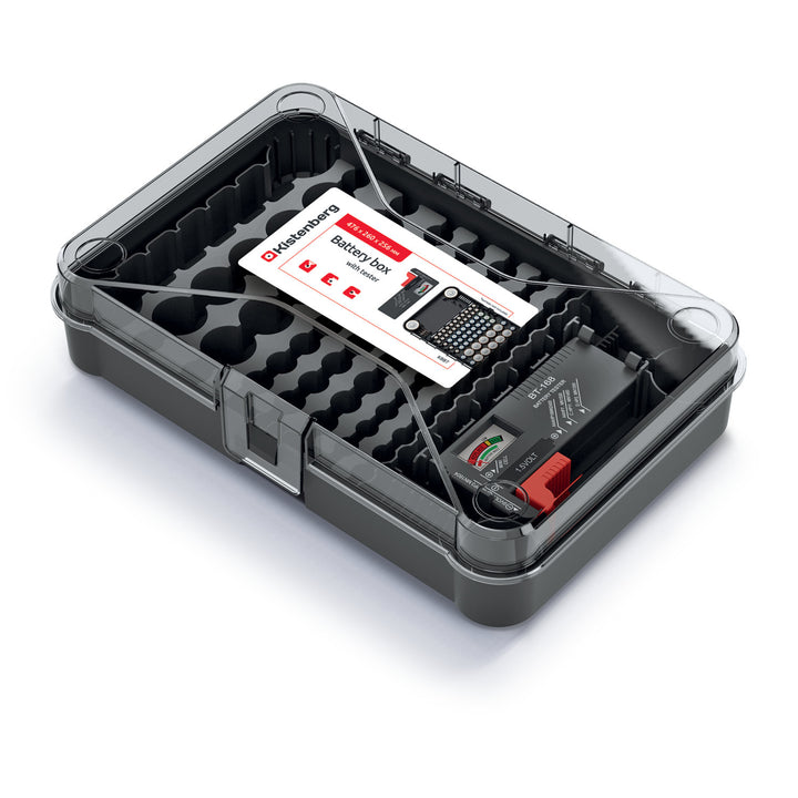 Organizér baterií s odnímatelným testerem baterií Kistenberg Battery Box KBBT