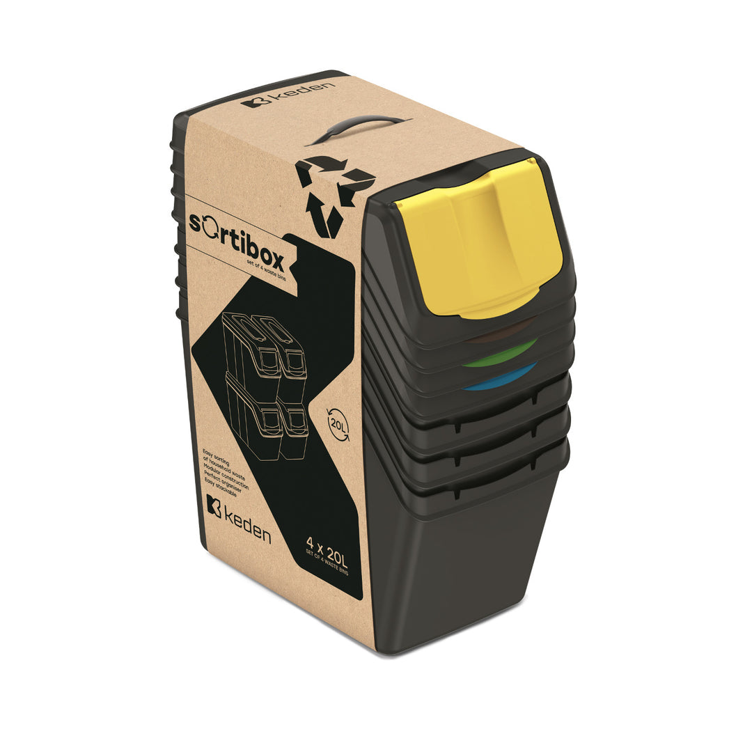 Sada košů na třídění odpadu  Keden SORTI BOX 4x20l