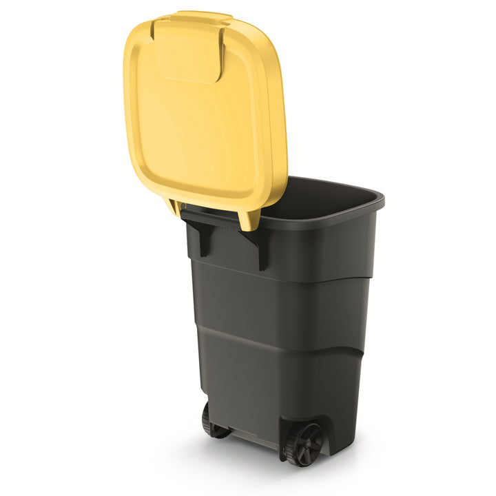 Odpadkový koš Wheeler 95 l s kolečky a víkem (žlutý)
